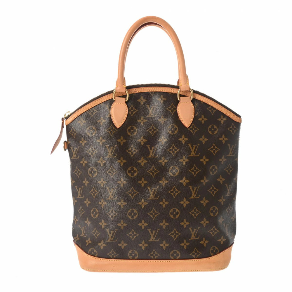 LOUIS VUITTON Monogram Lockit Vertical Brown Canvas Handbag